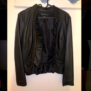 Faux leather blazer